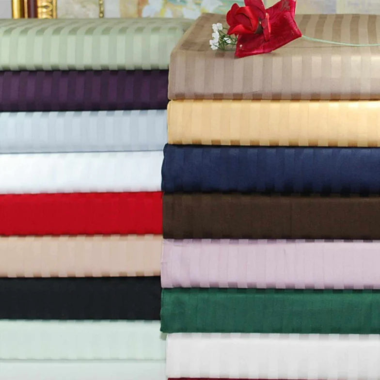 Egyptian Cotton 300 Thread Count Striped 2 Piece Pillowcase Set