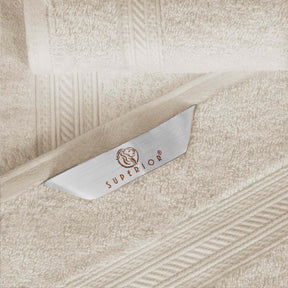 Cotton Heavyweight Absorbent Plush 8 Piece Towel Set - Almond