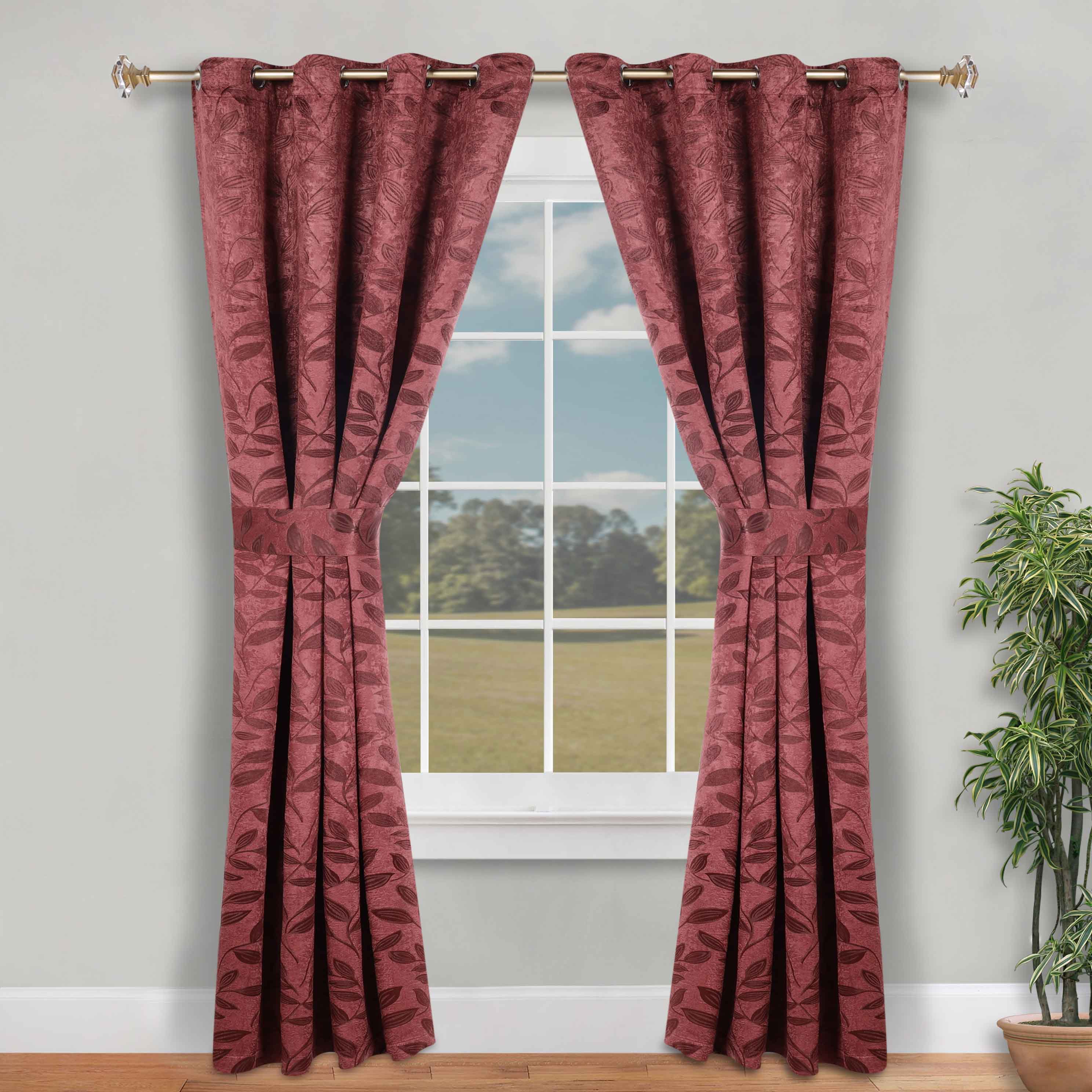 Leaves Room Darkening Washable Blackout Curtain Panels, Set of 2 - Blackout Curtains by Superior