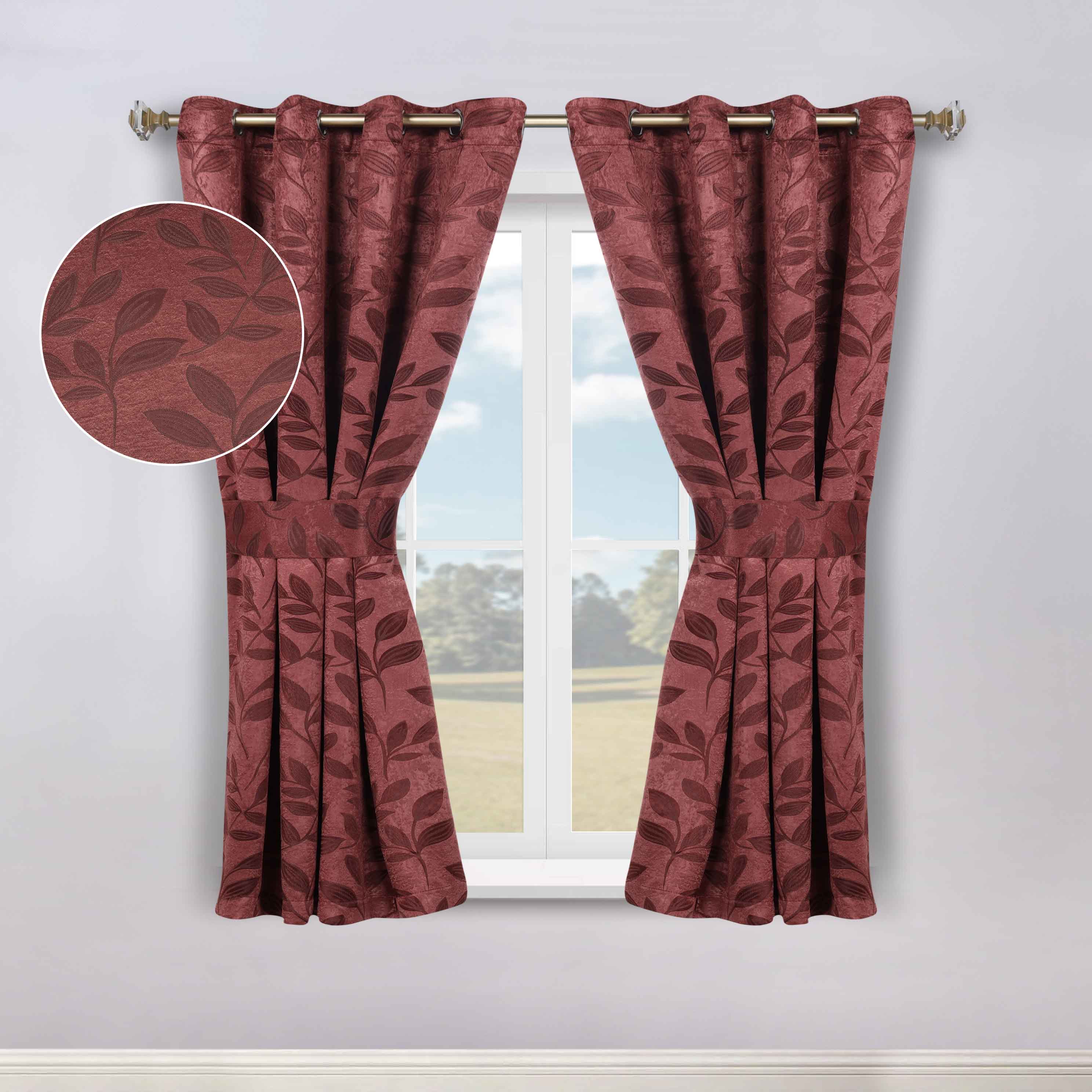 Leaves Room Darkening Washable Blackout Curtain Panels, Set of 2 - Blackout Curtains by Superior