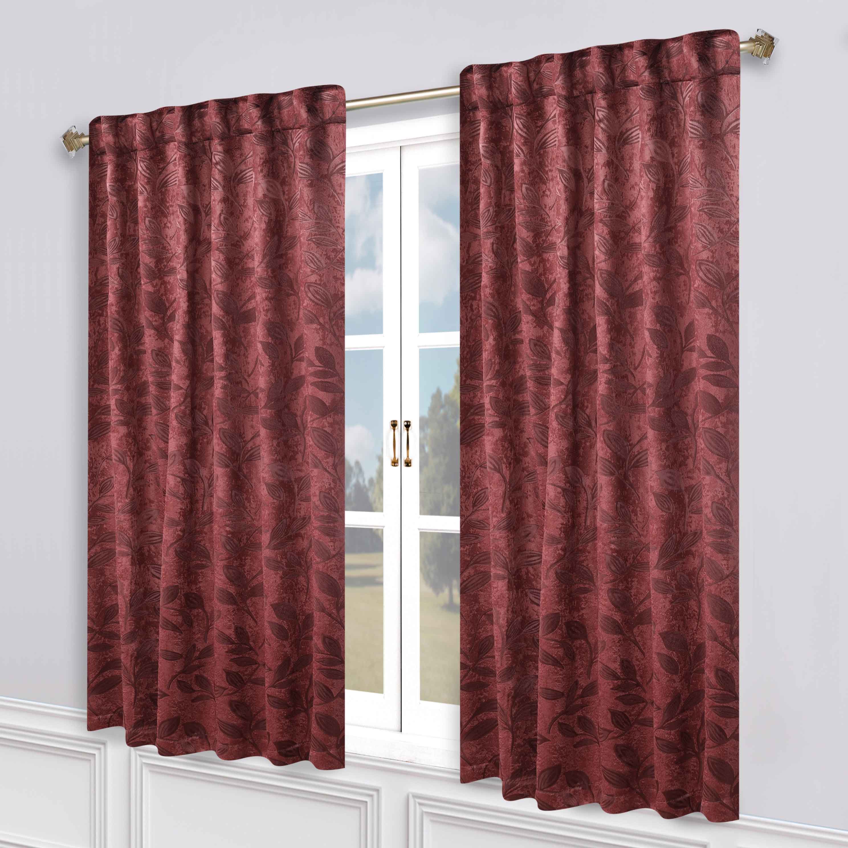 Leaves Room Darkening Back Tabs Blackout Curtain Panels, Set of 2 - Blackout Curtains by Superior