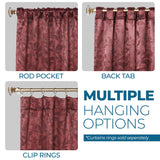 Leaves Room Darkening Back Tabs Blackout Curtain Panels, Set of 2 - Blackout Curtains by Superior