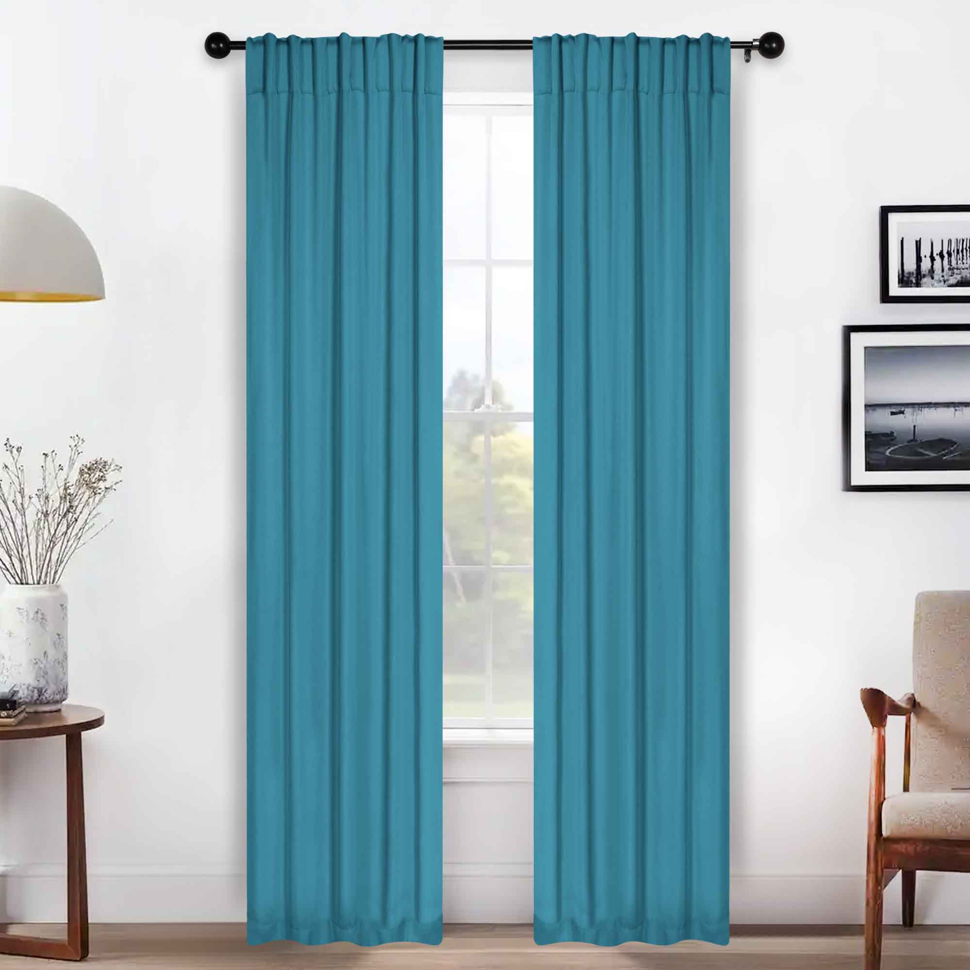 Solid Room Darkening Blackout Curtain Panels, Back Tabs, Set of 2 - Blackout Curtains by Superior Brand