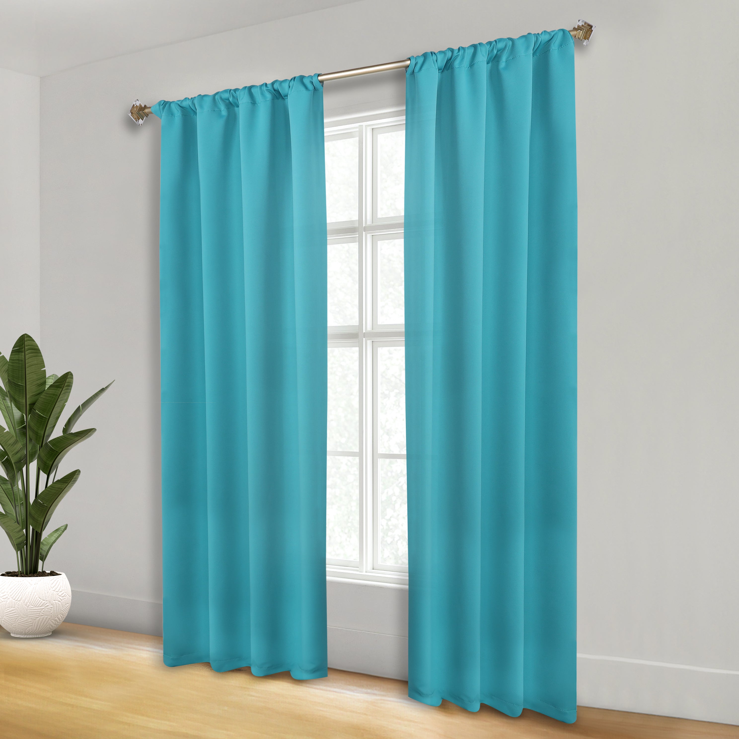 Solid Room Darkening Rod Pocket Blackout Curtain Panels, Set of 2 - Blackout Curtains by Superior