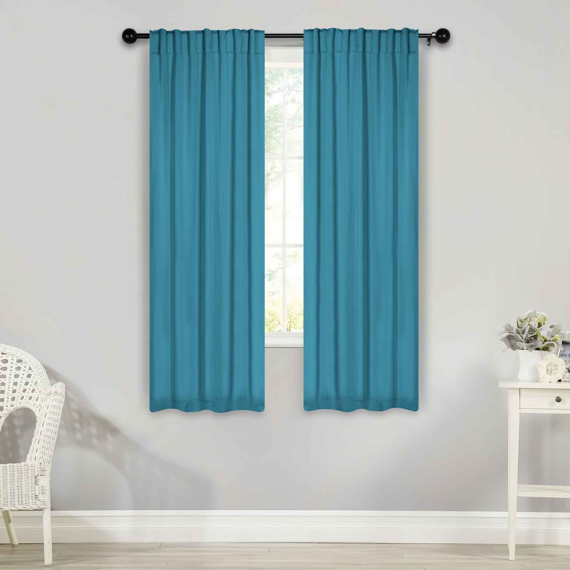 Solid Room Darkening Blackout Curtain Panels, Back Tabs, Set of 2 - Blackout Curtains by Superior Brand