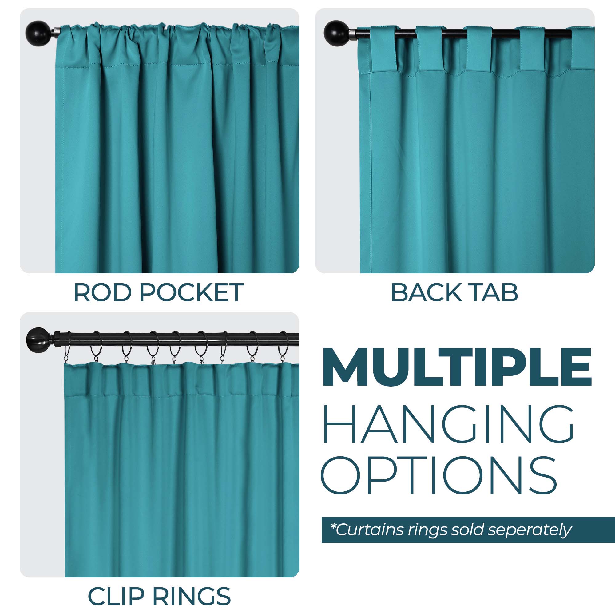 Solid Room Darkening Blackout Curtain Panels, Back Tabs, Set of 2 - Blackout Curtains by Superior