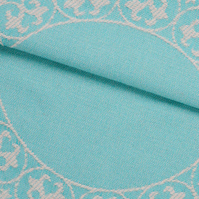 Superior Lyron Cotton Blend Woven Jacquard Vintage Floral Scroll Lightweight Bedspread and Sham Set - Aqua