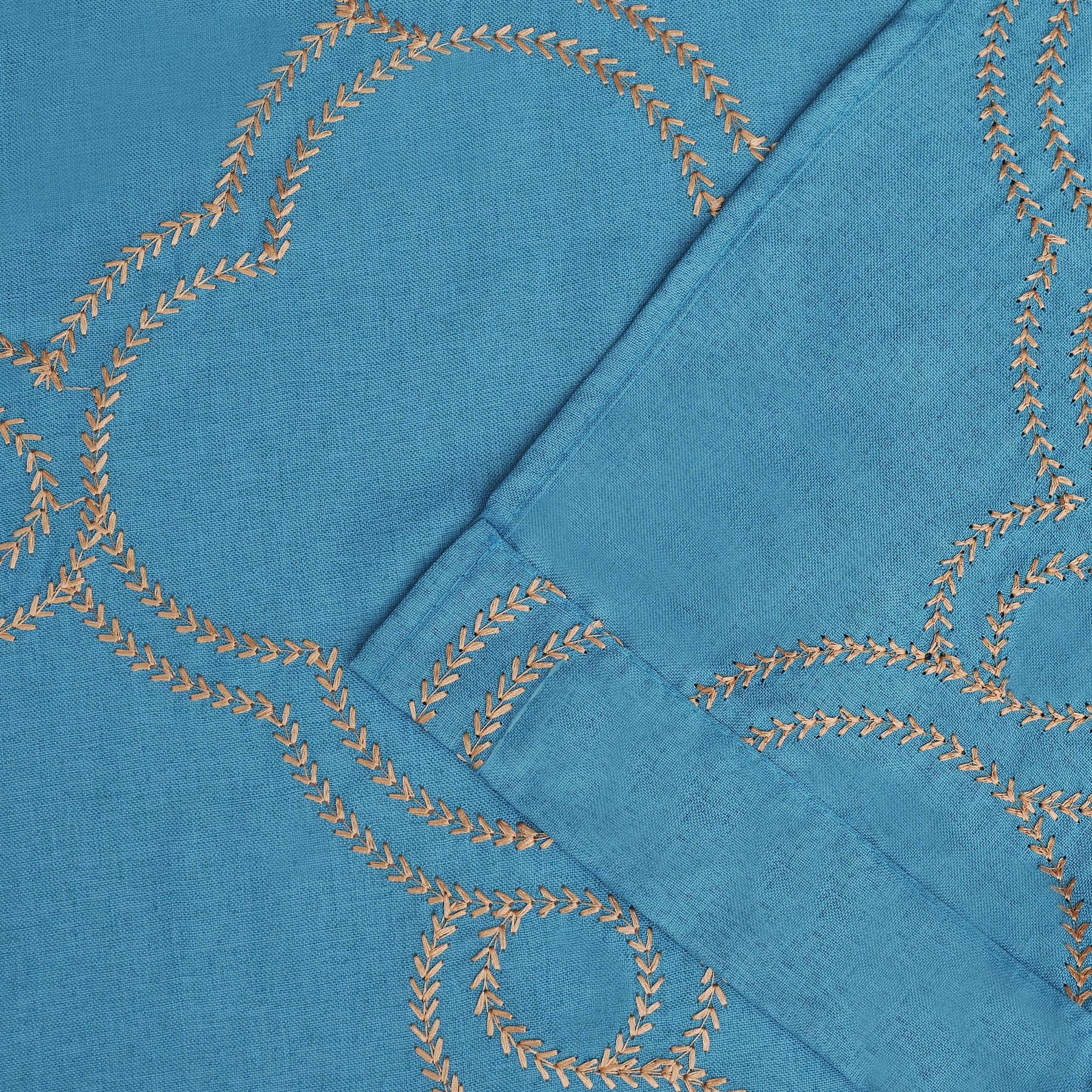 Embroidered Moroccan Sheer Grommet Curtain Panel Set - Aquarius