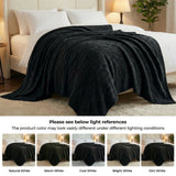 Fleece Blanket Plush Cozy Warm Arctic Boho Knit Jacquard