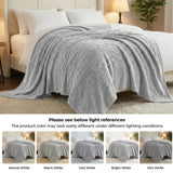 Fleece Blanket Plush Cozy Warm Arctic Boho Knit Jacquard