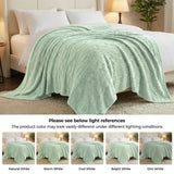Fleece Blanket Plush Cozy Warm Arctic Boho Knit Jacquard