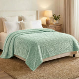 Fleece Blanket Plush Cozy Warm Arctic Boho Knit Jacquard