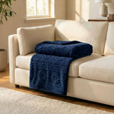 Fleece Blanket Plush Cozy Warm Arctic Boho Knit Jacquard