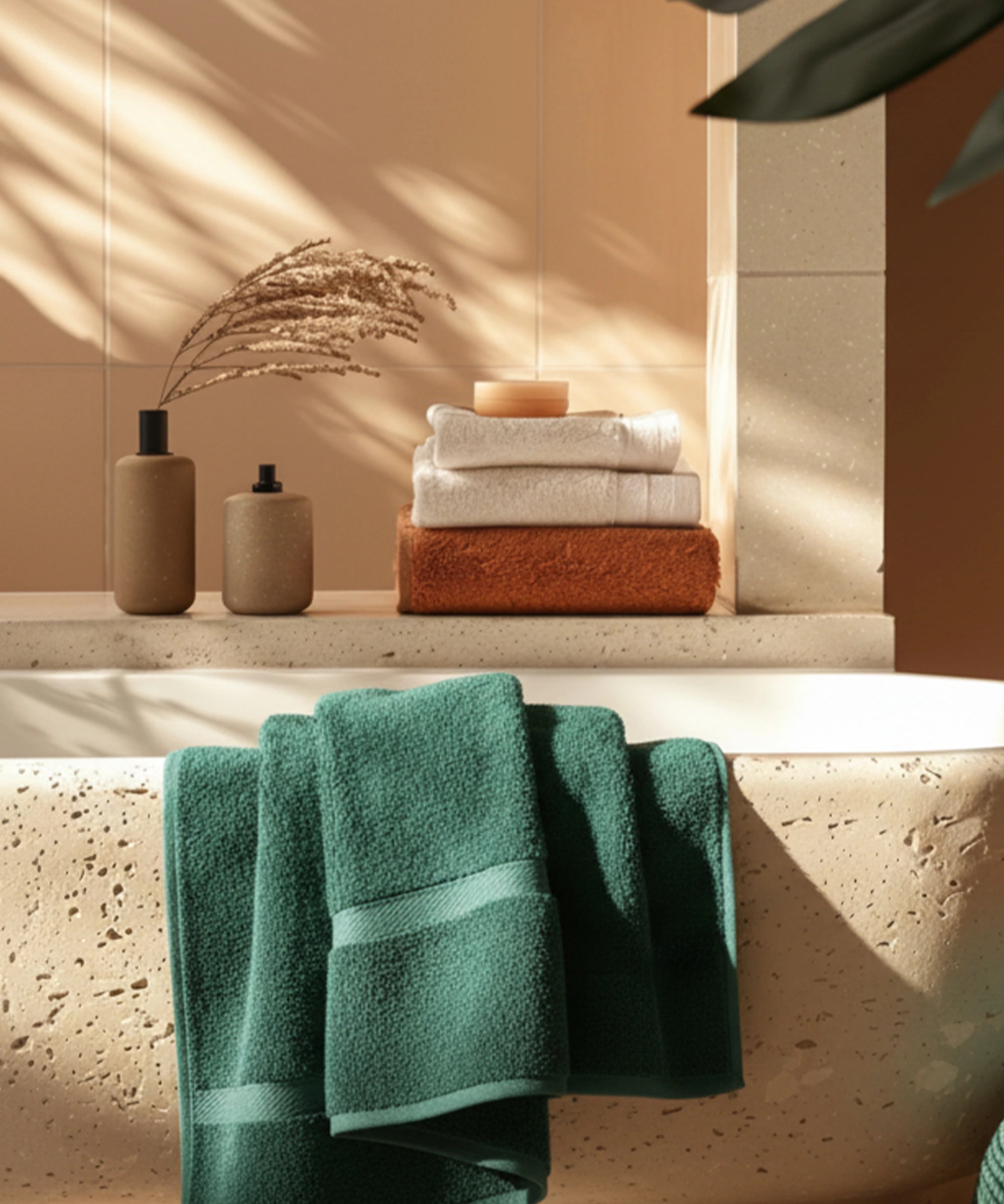 Madison Egyptian Cotton Plush Thick Absorbent Bath Towel Set of 2