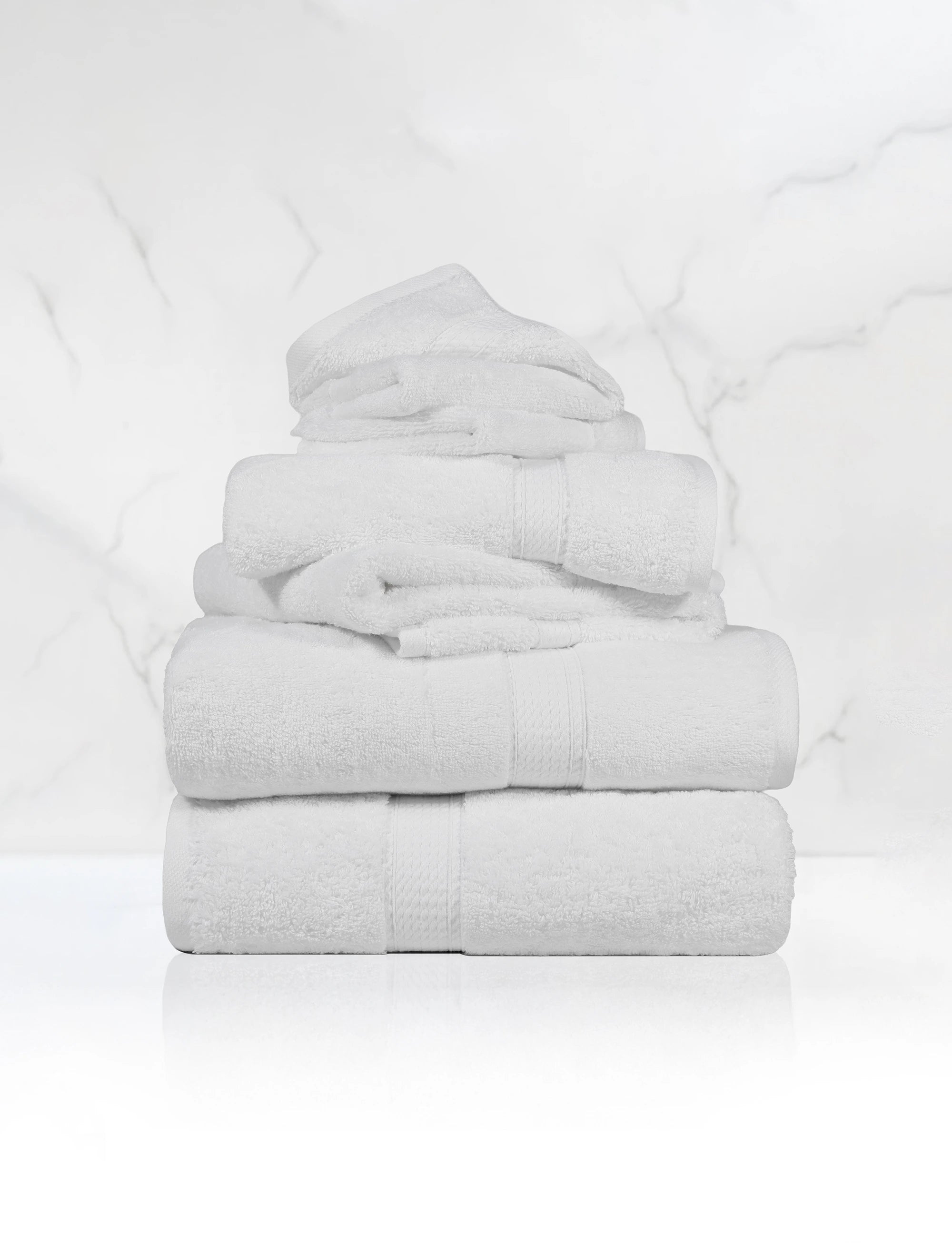 Madison Egyptian Cotton Plush Heavyweight 6 Piece Towel Set - Egyptian Cotton Towel Set by Superior Brand