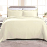 Lightweight Cotton Bedspread Sets 3-Piece Fleur De Lis Jacquard Matelassé