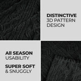 Fleece Blanket Plush Cozy Warm Arctic Boho Knit Jacquard