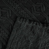 Fleece Blanket Plush Cozy Warm Arctic Boho Knit Jacquard