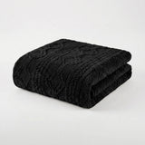 Fleece Blanket Plush Cozy Warm Arctic Boho Knit Jacquard