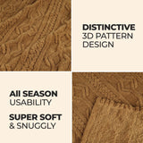 Fleece Blanket Plush Cozy Warm Arctic Boho Knit Jacquard