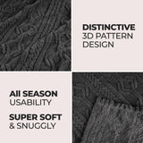 Fleece Blanket Plush Cozy Warm Arctic Boho Knit Jacquard