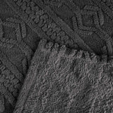 Fleece Blanket Plush Cozy Warm Arctic Boho Knit Jacquard