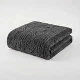 Fleece Blanket Plush Cozy Warm Arctic Boho Knit Jacquard