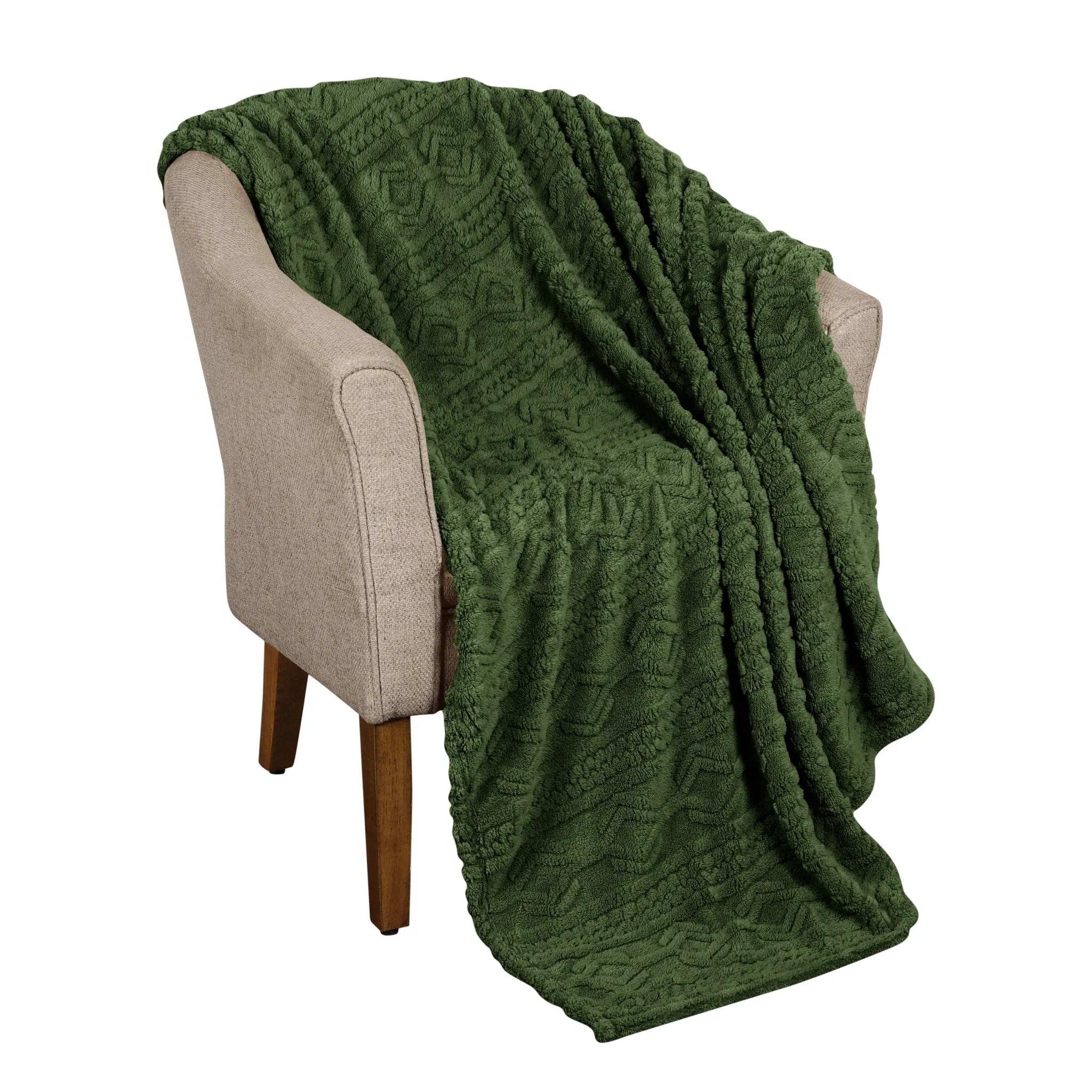 Fleece Blanket Plush Cozy Warm Arctic Boho Knit Jacquard