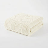 Fleece Blanket Plush Cozy Warm Arctic Boho Knit Jacquard