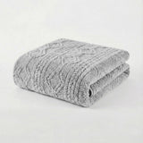 Fleece Blanket Plush Cozy Warm Arctic Boho Knit Jacquard