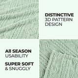 Fleece Blanket Plush Cozy Warm Arctic Boho Knit Jacquard