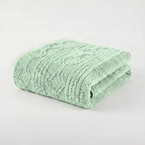 Fleece Blanket Plush Cozy Warm Arctic Boho Knit Jacquard