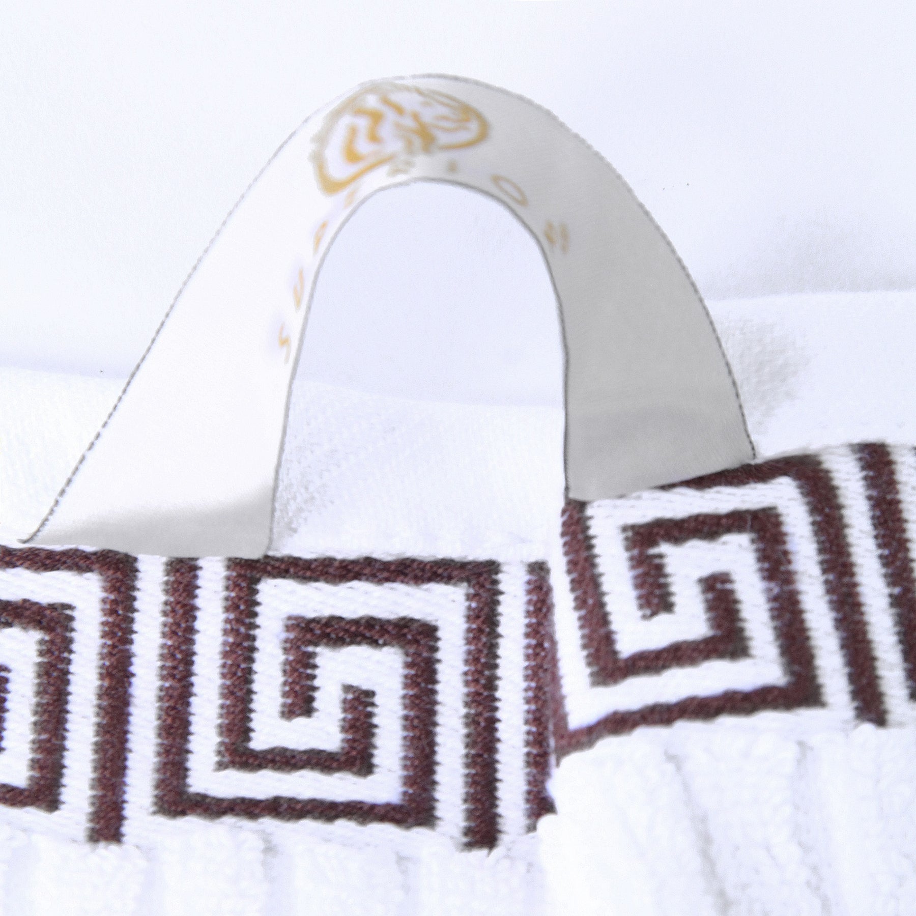 Superior Athens Cotton 6-Piece Assorted Towel Set with Greek Scroll and Floral Pattern - Chocolate