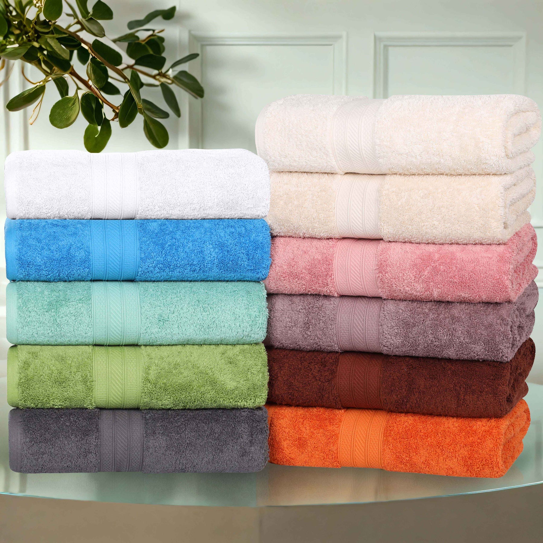 Atlas Combed Cotton Highly Absorbent Solid Face Towels / Washcloths 