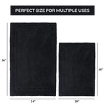 Cotton Solid Non-Skid Washable 2 Piece Bathroom Rug Set - Bath Rugs by Superior Brand