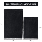 Cotton Solid Non-Skid Washable 2 Piece Bathroom Rug Set - Bath Rugs by Superior Brand
