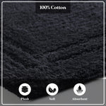 Cotton Solid Non-Skid Washable 2 Piece Bathroom Rug Set - Bath Rugs by Superior Brand