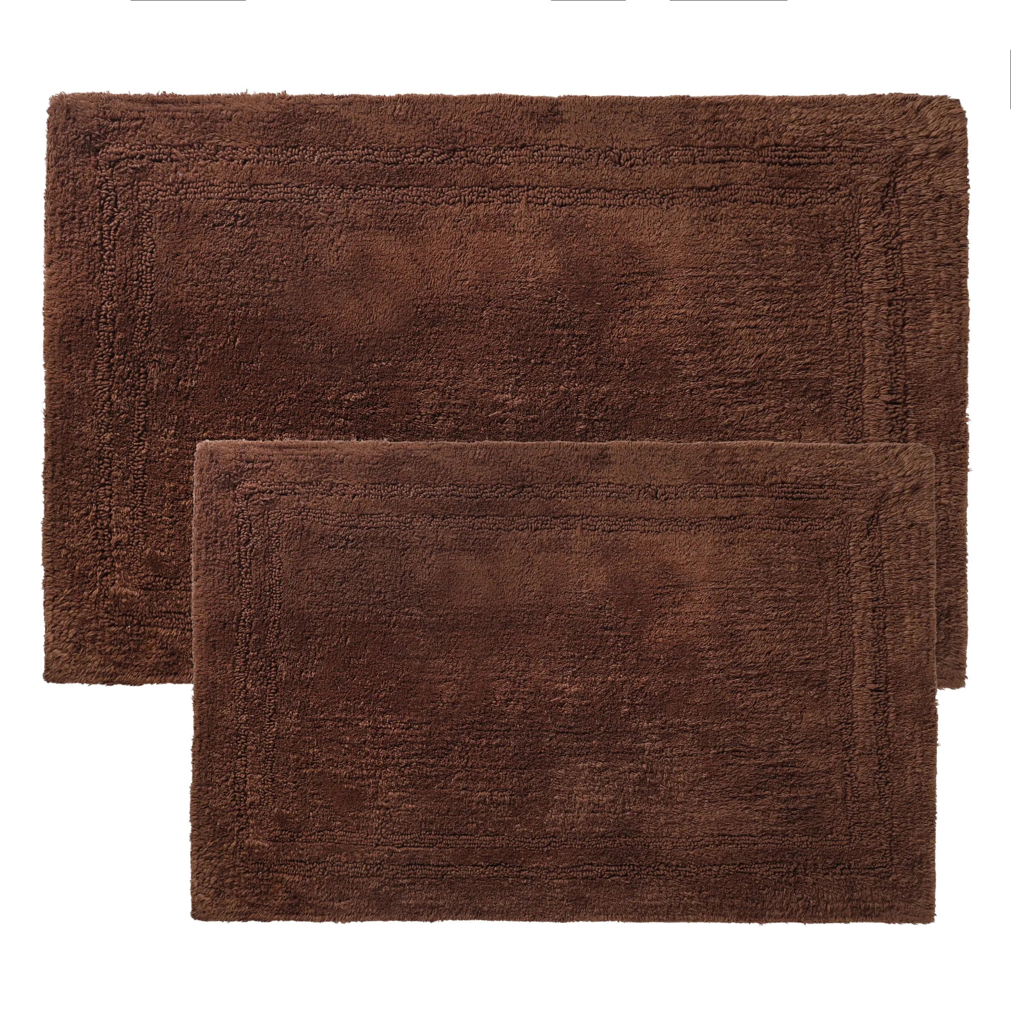 Cotton Solid Non-Skid Washable 2 Piece Bathroom Rug Set - Bath Rugs by Superior Brand