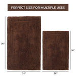 Cotton Solid Non-Skid Washable 2 Piece Bathroom Rug Set - Bath Rugs by Superior Brand