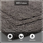 Cotton Solid Non-Skid Washable 2 Piece Bathroom Rug Set - Bath Rugs by Superior Brand