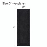 Solid Bordered Cotton Washable Non-Slip Bath Rugs or Runner