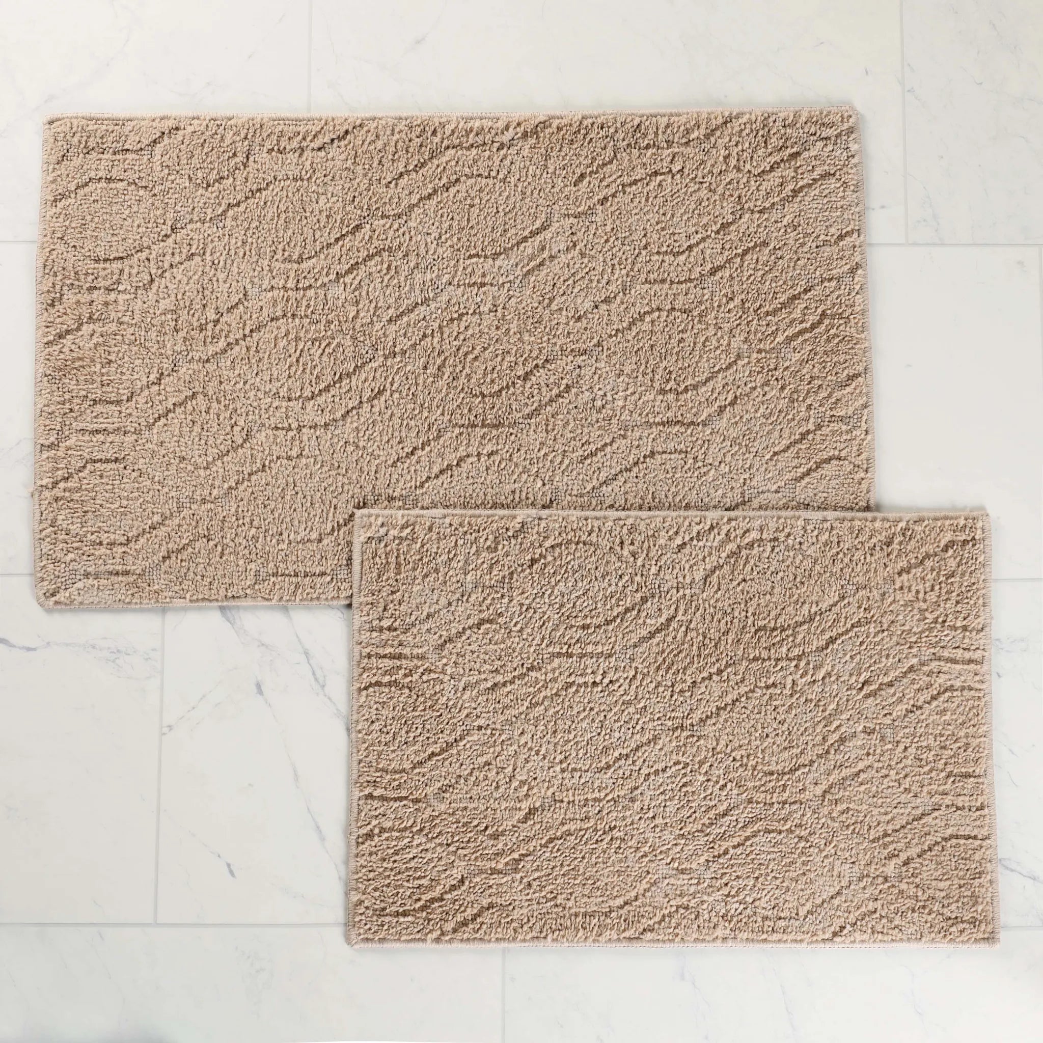 Brou Diamond Lattice Textured Machine Washable Bath Rugs, Set of 2 - Bath Rugs by Superior Brand