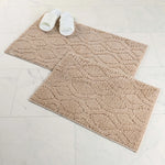 Brou Diamond Lattice Textured Machine Washable Bath Rugs, Set of 2 - Bath Rugs by Superior Brand