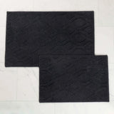 Brou Diamond Lattice Textured Machine Washable Bath Rugs, Set of 2 - Bath Rugs by Superior Brand