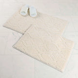 Brou Diamond Lattice Textured Machine Washable Bath Rugs, Set of 2 - Bath Rugs by Superior Brand