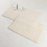 Brou Diamond Lattice Textured Machine Washable Bath Rugs, Set of 2