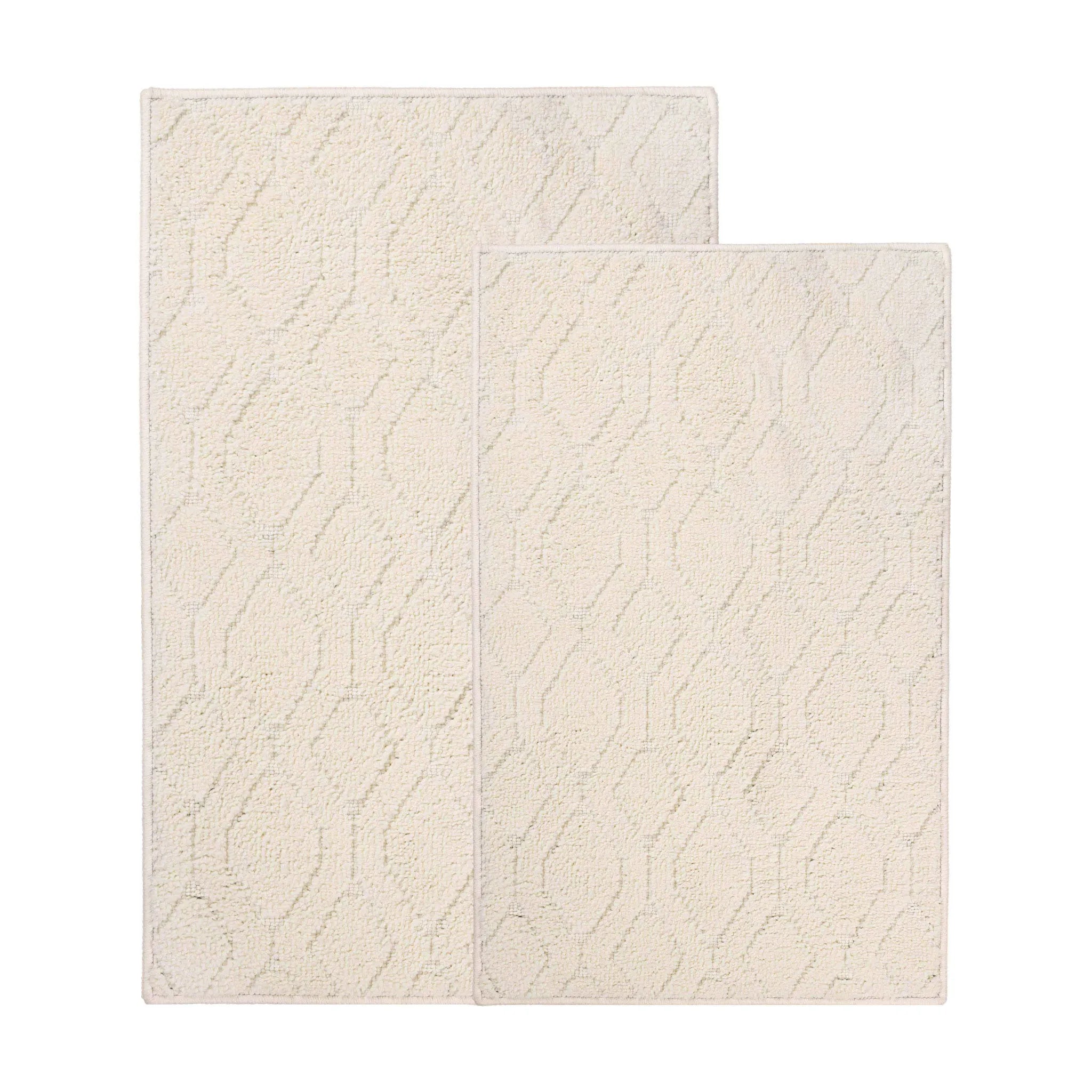Brou Diamond Lattice Textured Machine Washable Bath Rugs, Set of 2 - Bath Rugs by Superior Brand