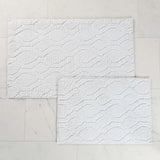 Brou Diamond Lattice Textured Machine Washable Bath Rugs, Set of 2