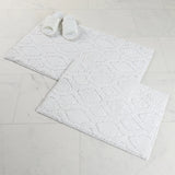 Brou Diamond Lattice Textured Machine Washable Bath Rugs, Set of 2