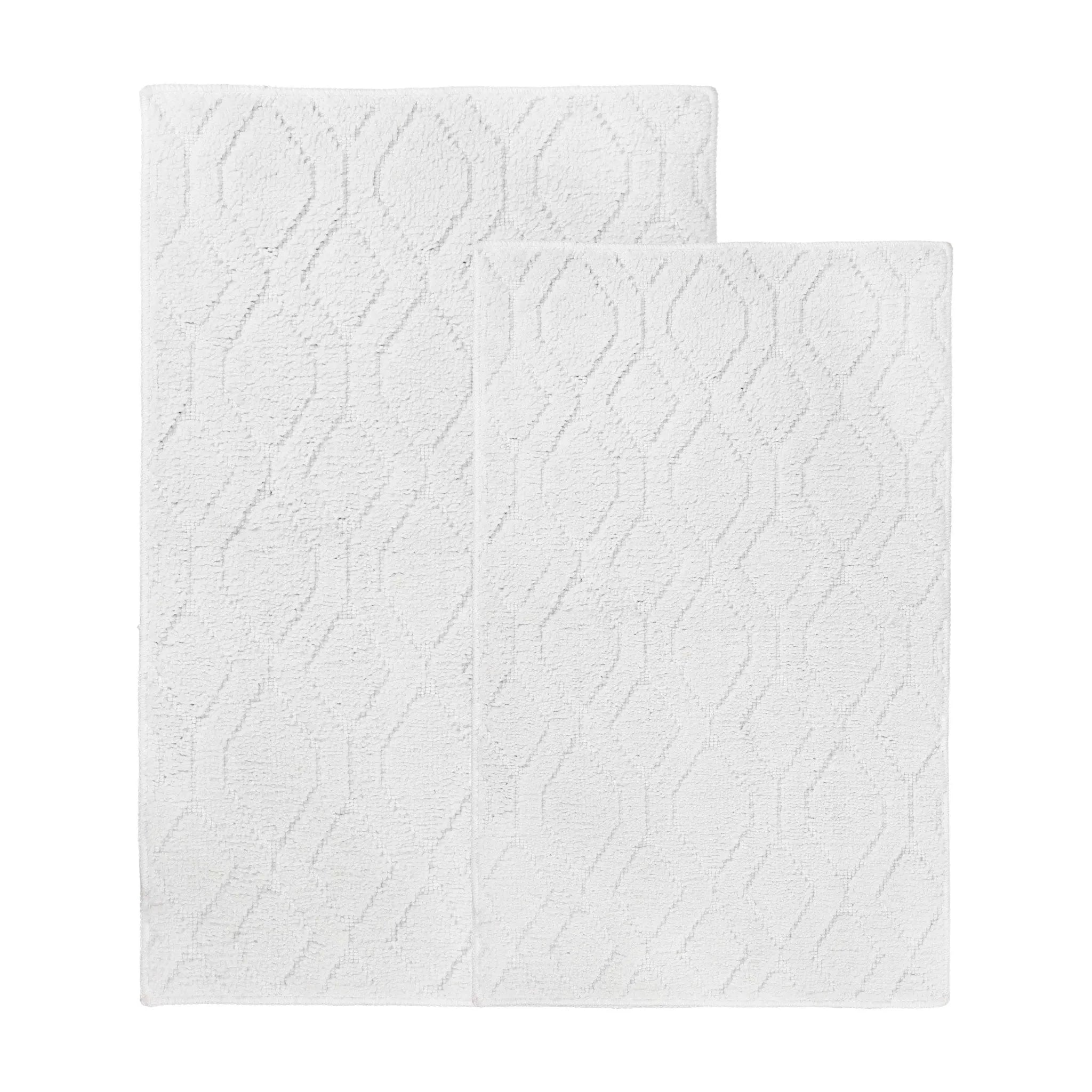 Brou Diamond Lattice Textured Machine Washable Bath Rugs, Set of 2 - Bath Rugs by Superior Brand